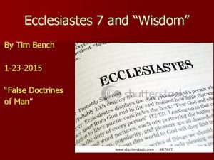 Ecclesiastes 7:26-28