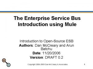 Enterprise service bus mule