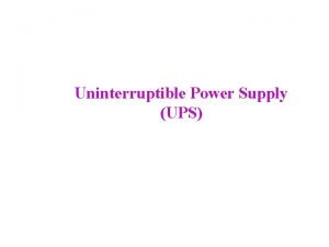 Uninterruptible power supply block diagram
