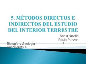 Metodo indirecto geologia
