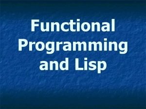 Lisp functional programming