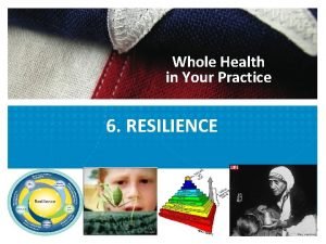 Whole Health in Your Practice 6 RESILIENCE Self