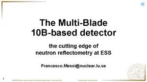 The MultiBlade 10 Bbased detector the cutting edge