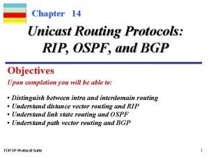 Chapter 14 Unicast Routing Protocols RIP OSPF and