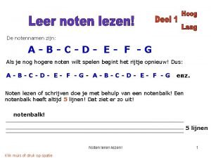Notenbalk met notennamen Notenbalk met notennamen
