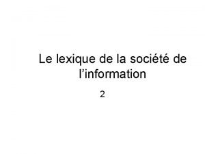 Le lexique de la socit de linformation 2