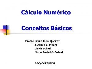 Clculo Numrico Conceitos Bsicos Profs Bruno C N