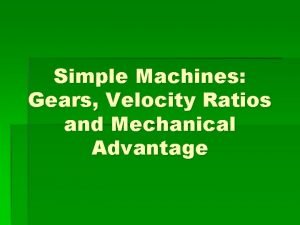 Simple machine gears