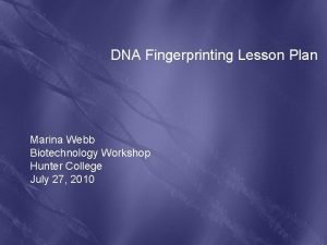 Dna fingerprinting lesson plan