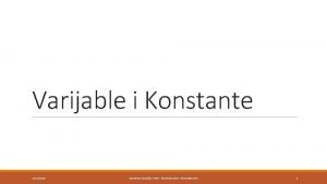 Varijable i Konstante 1232020 MARTINA MARI PROF MATEMATIKE