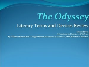 Literary devices in the odyssey