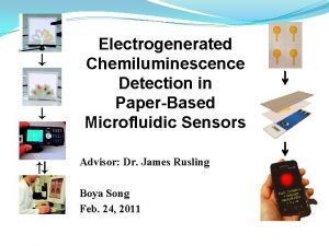 Electrogenerated Chemiluminescence Detection in PaperBased Microfluidic Sensors Advisor