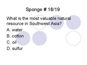 Sponge 1819 What is the most valuable natural