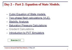 Peng-robinson equation of state