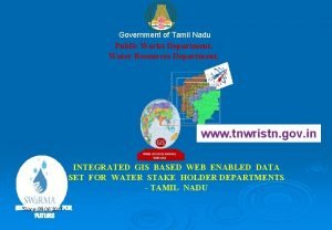 Government of Tamil Nadu Public Works Department Water