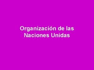 Organizacin de las Naciones Unidas El Nuevo Orden