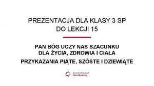 Nie cudzołóż prezentacja