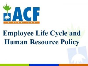 Employee life cycle models