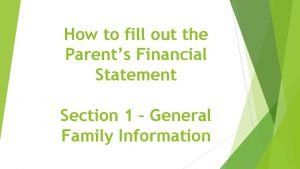 Parent financial statement