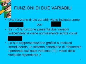 Funzioni a due variabili