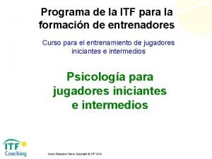 Programa de la ITF para la formacin de