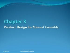 Product design for manual assembly