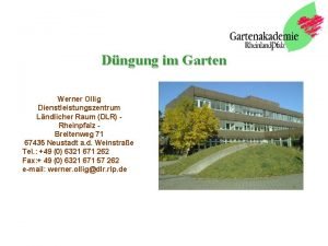 Dngung im Garten Werner Ollig Dienstleistungszentrum Lndlicher Raum