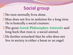 Characteristics of social groups