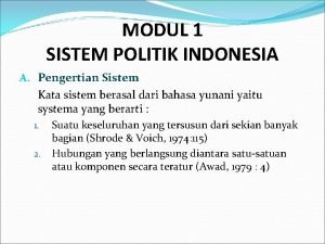 Sistem politik adalah