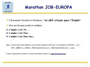 Marathon JOBEUROPA LEconomie Sociale et Solidaire un dfi