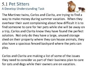 2 1 Pet Sitters A Develop Understanding Task