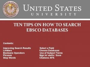 Ebsco search tips