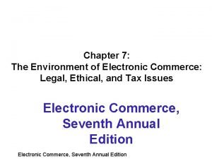 Legal environment in e commerce