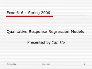 Qualitative response regression models