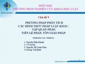 MN HC PHNG PHP NGHIN CU KHOA HC