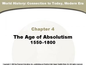 Chapter 4 Section World History Connection to Today