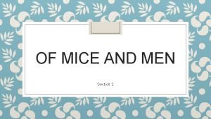 Of mice and men whitey