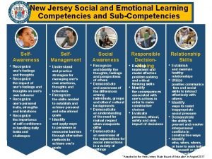 New jersey social emotional learning standards New jersey social emotional learning standards