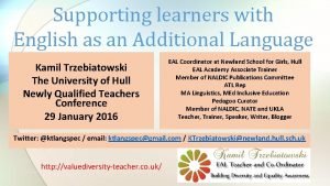Supporting learners with English as an Additional Language