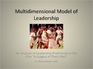 Multidimensional model of leadership