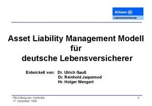 Asset liability management lebensversicherung