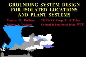 Grounding system design Grounding system design