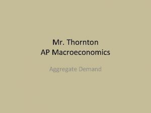 Mr Thornton AP Macroeconomics Aggregate Demand Aggregate Demand