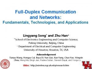 FullDuplex Communication and Networks Fundamentals Technologies and Applications