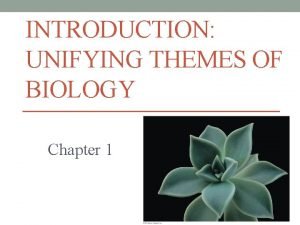 INTRODUCTION UNIFYING THEMES OF BIOLOGY Chapter 1 Inquiring