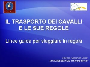 Foglio rosa trasporto cavalli