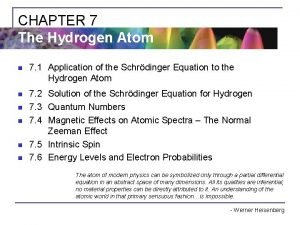 Hydrogen schrodinger equation