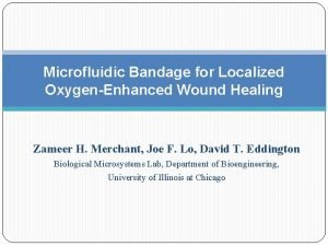Microfluidic Bandage for Localized OxygenEnhanced Wound Healing Zameer