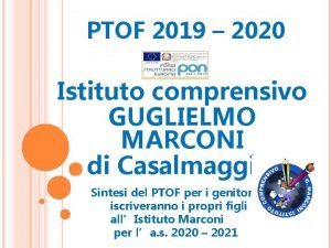 PTOF 2019 2020 Istituto comprensivo GUGLIELMO MARCONI di