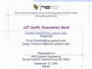 GIT Product System Lifecycle Management PSLM Center www